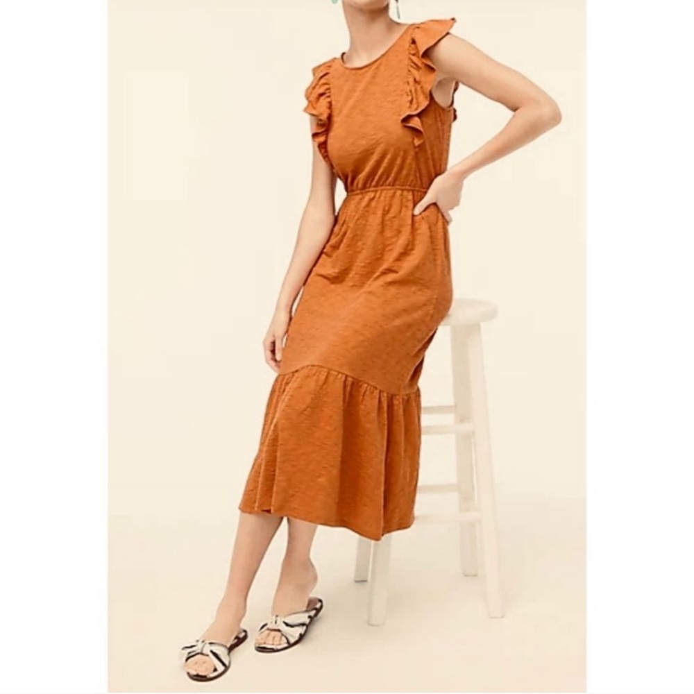 J. Crew Ruffle Hem Midi Dress